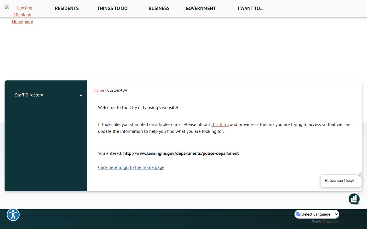 Lansing Police Department website showing arrest records and booking releases information