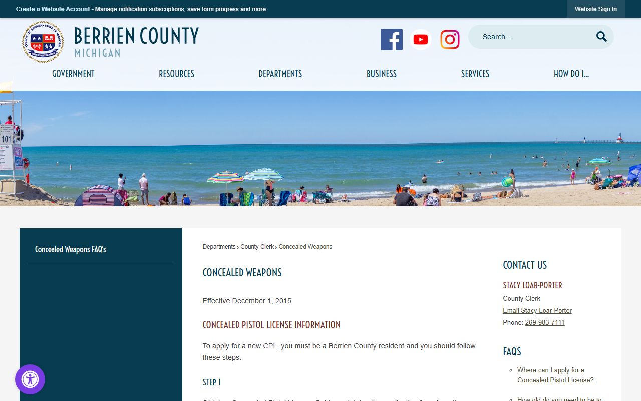 Berrien County Sheriff's Office website for booking releases and jail records
