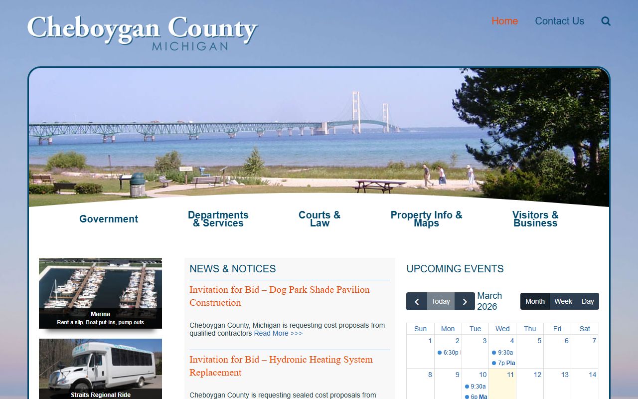 Cheboygan County Sheriff's Office website for Cheboygan County booking releases
