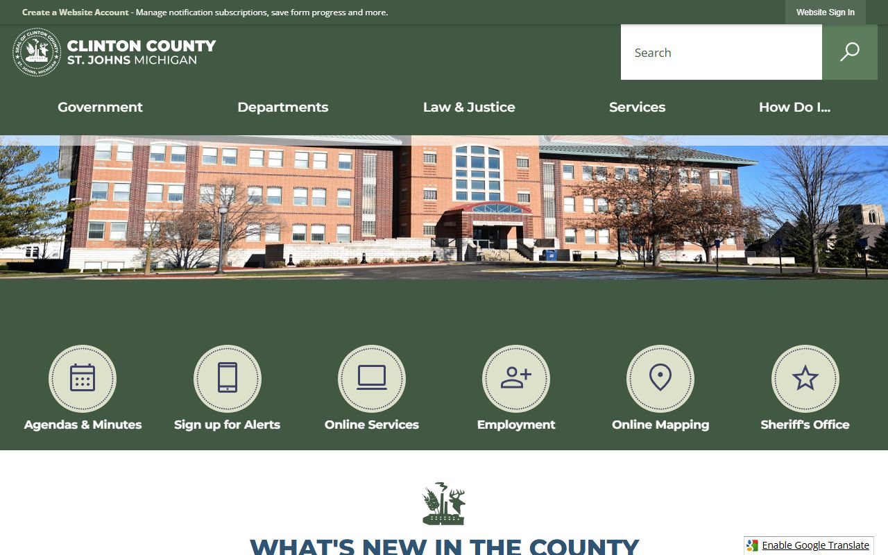 Clinton County Sheriff's Office website for Clinton County booking releases