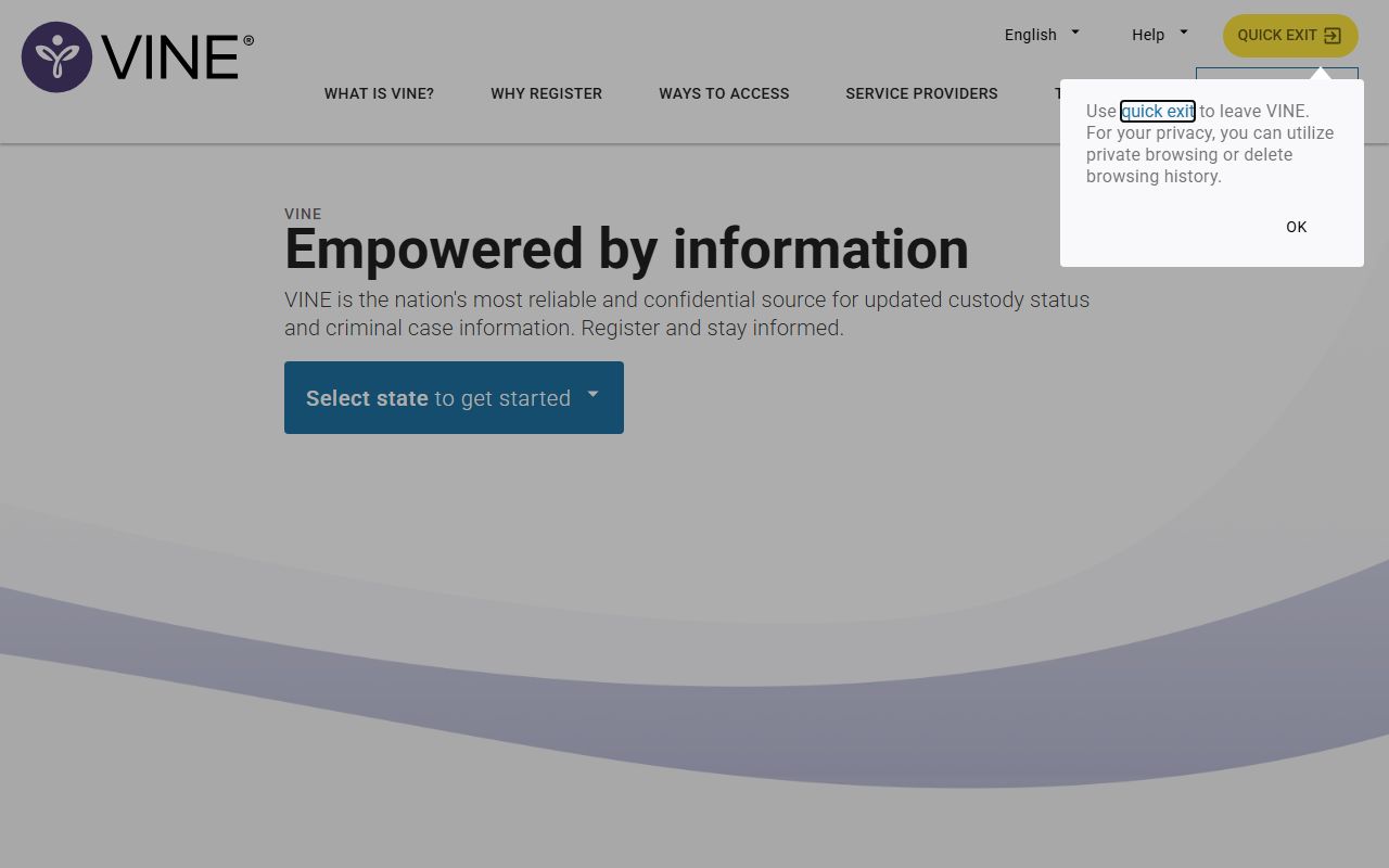 VINELink victim notification system for Michigan booking releases